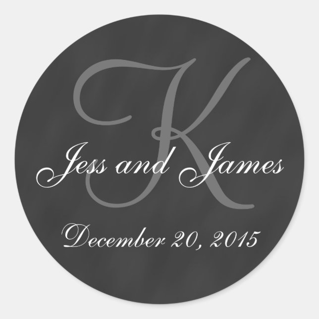 Chalkboard Save the Date Runder Aufkleber (Vorderseite)