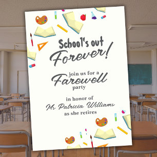 Chalkboard School Farewell Remüde Lehrer Party Einladung