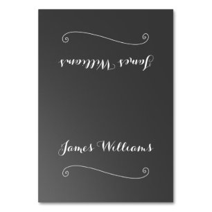 Chalkboard Schwarz-weiß Place Setting Cards Tischnummer