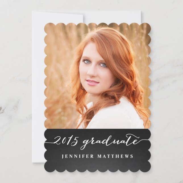 Chalkboard Script 2015 Graduation Party Invitation (Devant)