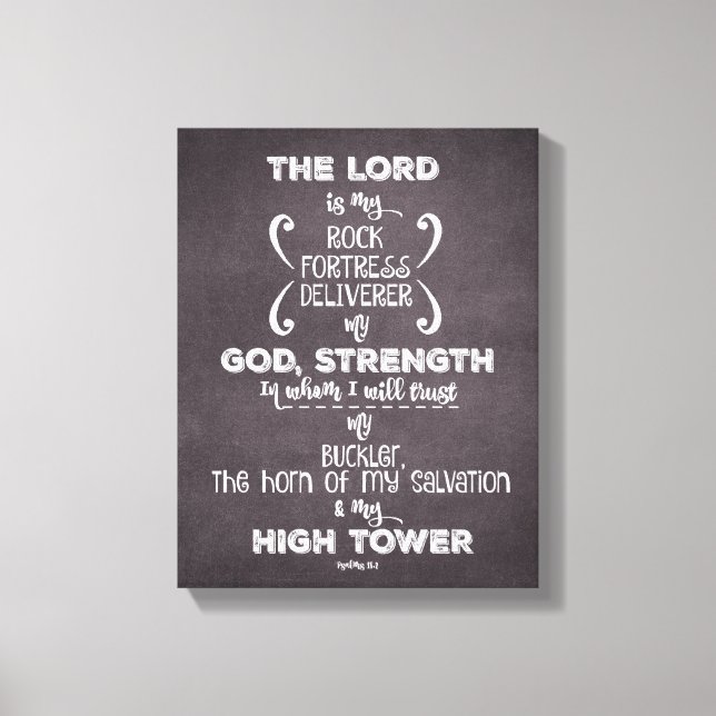 Chalkboard Scripting Psalms Verse Leinwanddruck (Vorderseite)