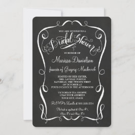 Chalkboard Scroll Brautparty Einladung Kalligrafie