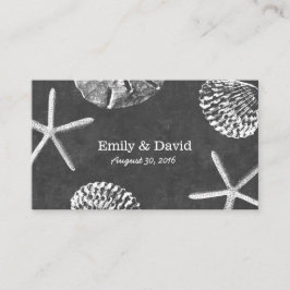 Chalkboard Seashells Beach Wedding Website Einfüge Begleitkarte