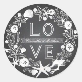 Chalkboard Seashells LIEBE Sticker