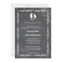 Chalkboard-Seepferd-Hochzeit in Urlaubsort