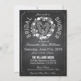 Chalkboard Seepferd Seashells Brautparty Einladung
