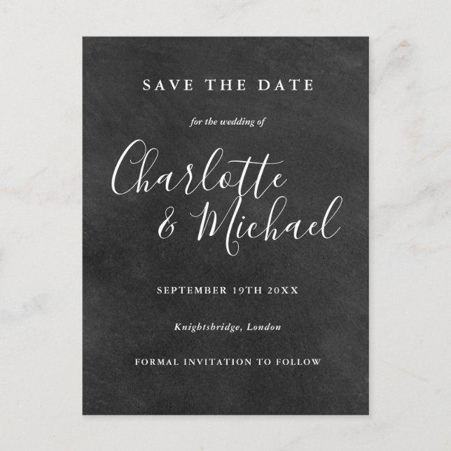 Chalkboard Signature Mariage Enregistrer la carte  (Devant)