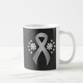 Chalkboard Silver Awareness Ribbon Kaffeetasse