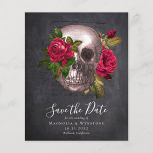Chalkboard Skull Gothic Halloween Save the Date