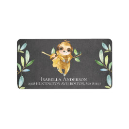 Chalkboard Sloth Baby Boy Dusche Etikett Adressaufkleber