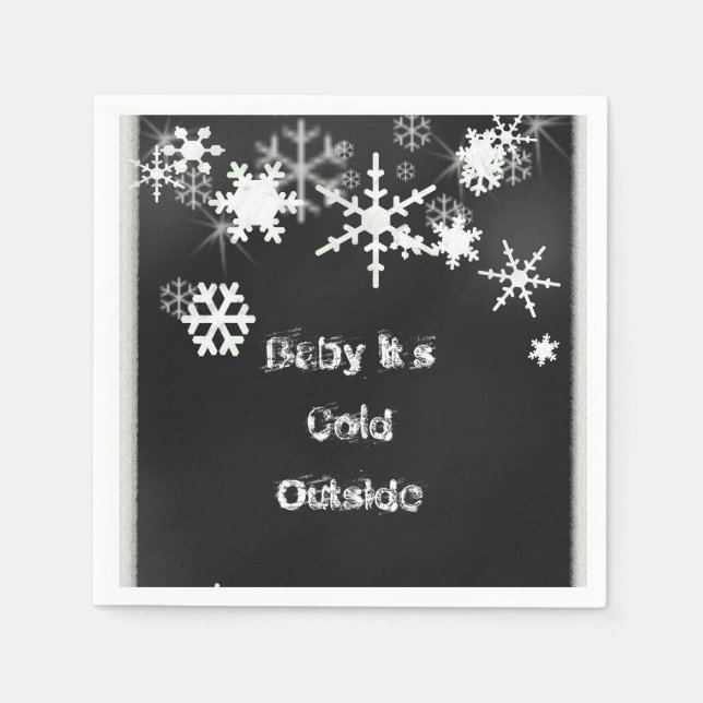Chalkboard Snowflake Napkins Serviette (Vorderseite)
