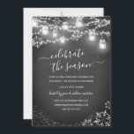 Chalkboard Snowflake String Lichter Red Christmas Einladung<br><div class="desc">Hübschere Weihnachtseinladungen im Kleinen Bayleigh Store!</div>
