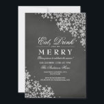 Chalkboard Snowflake Weihnachten Party Einladung<br><div class="desc">Mehr Weihnachtsfeiertage-Party Einladungen im Kleinen Bayleigh Store!</div>