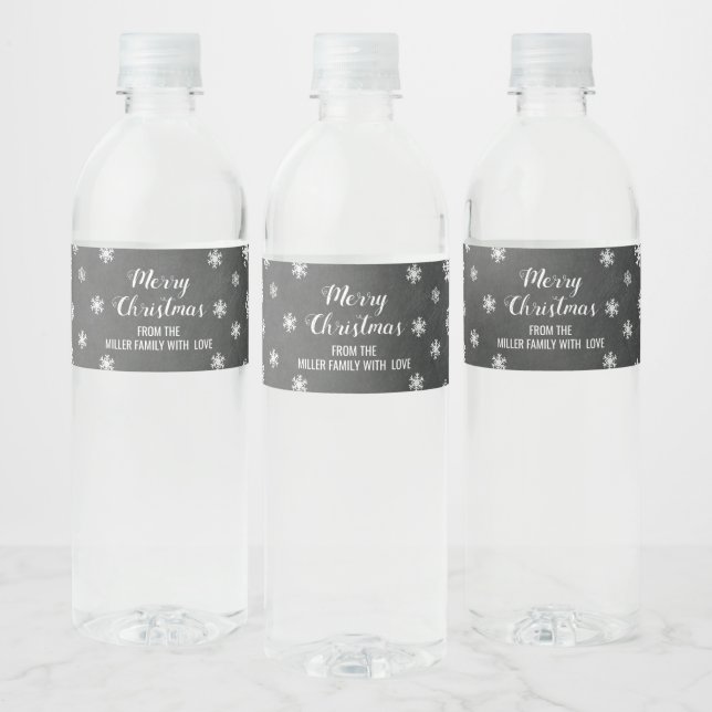Chalkboard Snowflakes Custom Frohe Weihnachten (Flaschen)