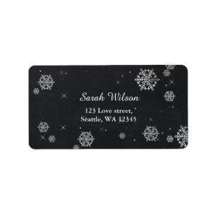 Chalkboard snowflakes Fête des mariées étiquettes 