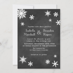 Chalkboard Snowflon Faire-part de mariage