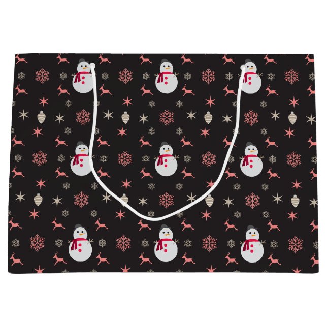 Chalkboard Snowman Navidad Große Geschenktüte (Vorderseite)