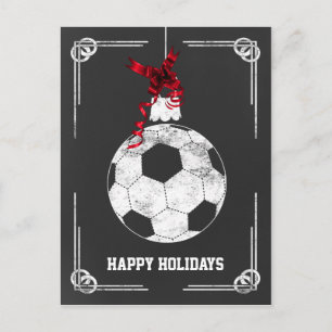 Chalkboard soccer joueur Cartes de Noël