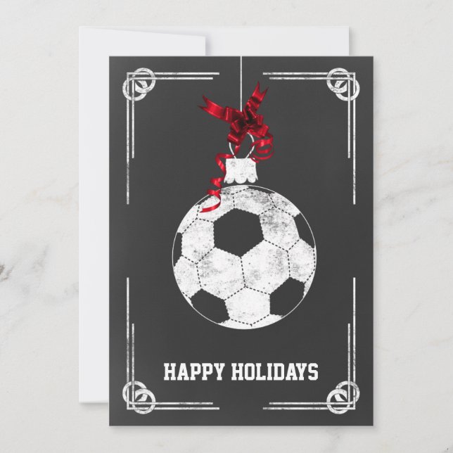 Chalkboard soccer joueur Cartes de Noël (Devant)