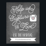 Chalkboard Social Media Hashtag | Hochzeitsdekor Poster<br><div class="desc">Hashtag-Druck auf der Tafel ist ideal für viele Gelegenheiten wie Hochzeiten,  Verlobungsfeiern,  Brautparty,  Babyduschen. Nutzen Sie Ihren eigenen Hashtag in diesem personalisierten Poster. Sie können die Größe ändern und es ist großartig zu rahmen.</div>