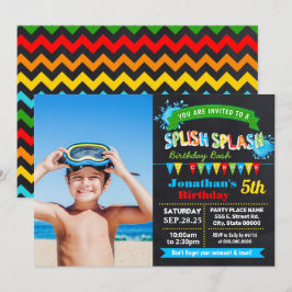 Chalkboard Splish Begrüßung Geburtstagsbash-Party Einladung