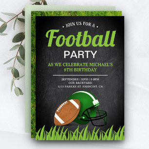 Chalkboard Sports Kids Football Geburtstagsparty Einladung