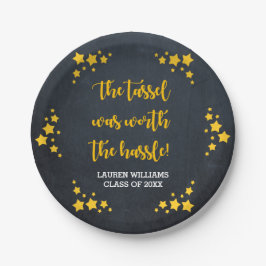 Chalkboard Stars Abschluss Personalisiert Pappteller