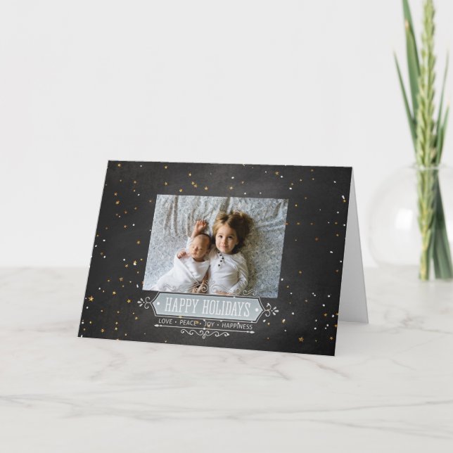 Chalkboard Stars Card Foto für Happy Holidays Karte (Vorderseite)
