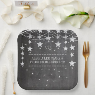 Chalkboard Stars Stil Extravagante Grenzen Pappteller