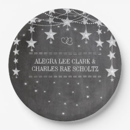 Chalkboard Stars Stil Extravagante Grenzen Pappteller