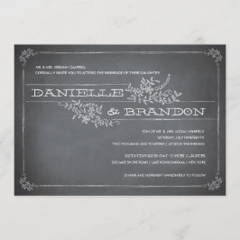 Chalkboard Stencil White Wedding Einladung