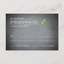 Chalkboard Stencil Yellow Response RSVP Karte