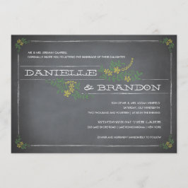 Chalkboard Stencil Yellow Wedding Einladung