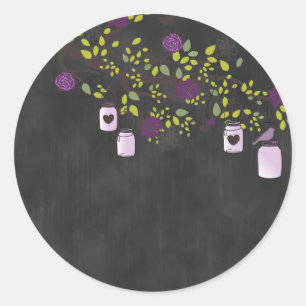 Chalkboard Sticker mit Lila Mason Jars