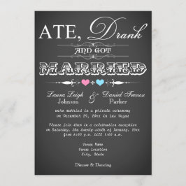 Chalkboard Stil Hochzeitsempfang nur einladen Einladung
