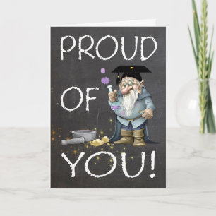 Chalkboard stolz auf Ihren Abschluss mit Gnome Karte