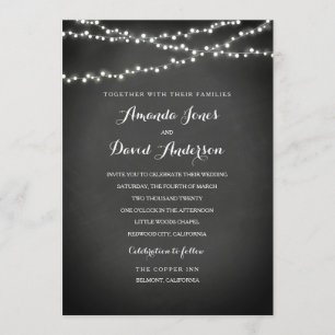 Chalkboard String Lights Hochzeitseinladung Einladung