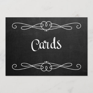 Chalkboard Style "Cards" Wedding Sign Einladung