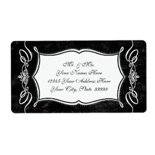 Chalkboard Style Rustic Swirt Matching Address Add
