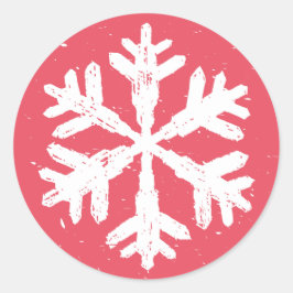 Chalkboard Style Snowflake Weihnachtskarte Siegel Runder Aufkleber