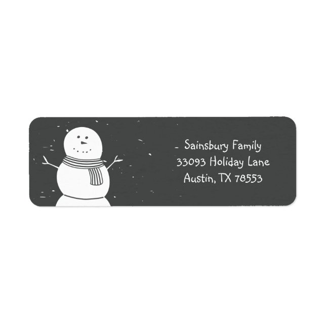 Chalkboard Style Snowman Weihnachtskarte (Vorne)
