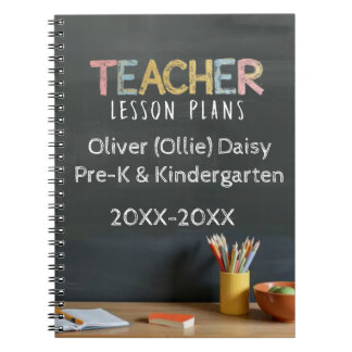 Chalkboard-Style Teacher Lesson Plan Notebook Notizblock