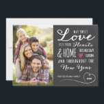 Chalkboard Sweet Liebe Holiday Foto Card Feiertagskarte<br><div class="desc">Chalkboard Sweet Liebe Holiday Foto Card von Orabella Prints. Bitte ersetzen Sie das Vorlagenbild vor dem Kauf durch ein eigenes Foto.</div>