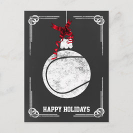 Chalkboard Tennisspieler Weihnachtskarten Feiertagspostkarte