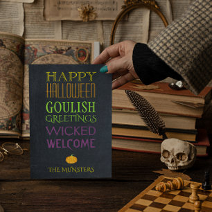 Chalkboard Text Halloween Grüße Karte