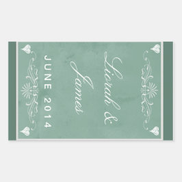 Chalkboard Thema mit Herzen Rechteckiger Aufkleber