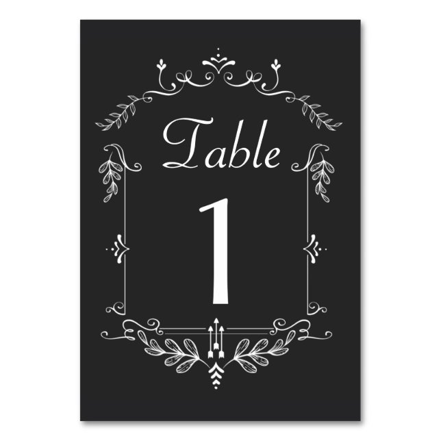 Chalkboard Theme-Tischnummern Tischnummer (Vorderseite)