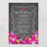 Chalkboard Tropischer Hibiskus Blume Brautparty
