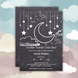Chalkboard Twinkle Twinkle Little Star Baby Dusche Einladung