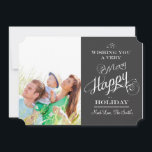 Chalkboard Typography Christmas Photo Card Feiertagskarte<br><div class="desc">Christmas Photo Card</div>